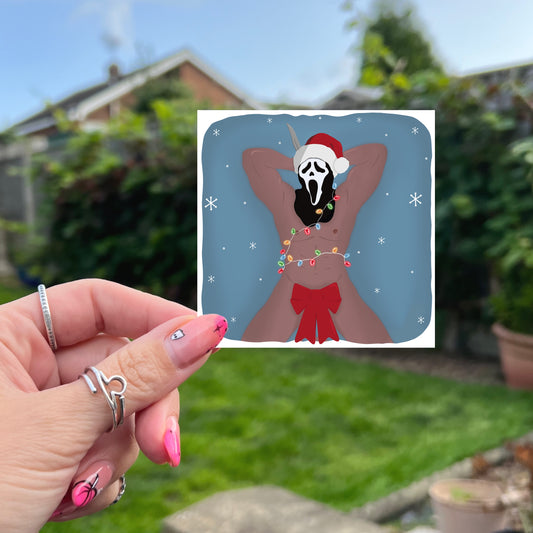 Ghostface Sticker - Wrapped up for Christmas!