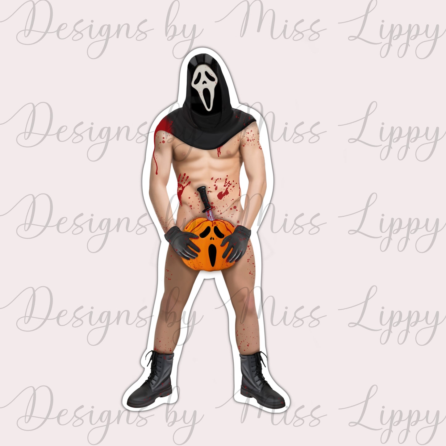 Ghostface Sticker - Halloween pumpkin