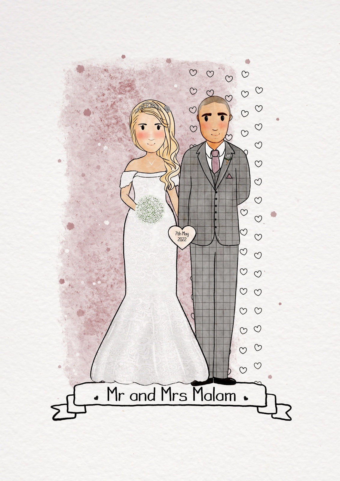 Custom Family Cartoon Drawing Illustration Service
