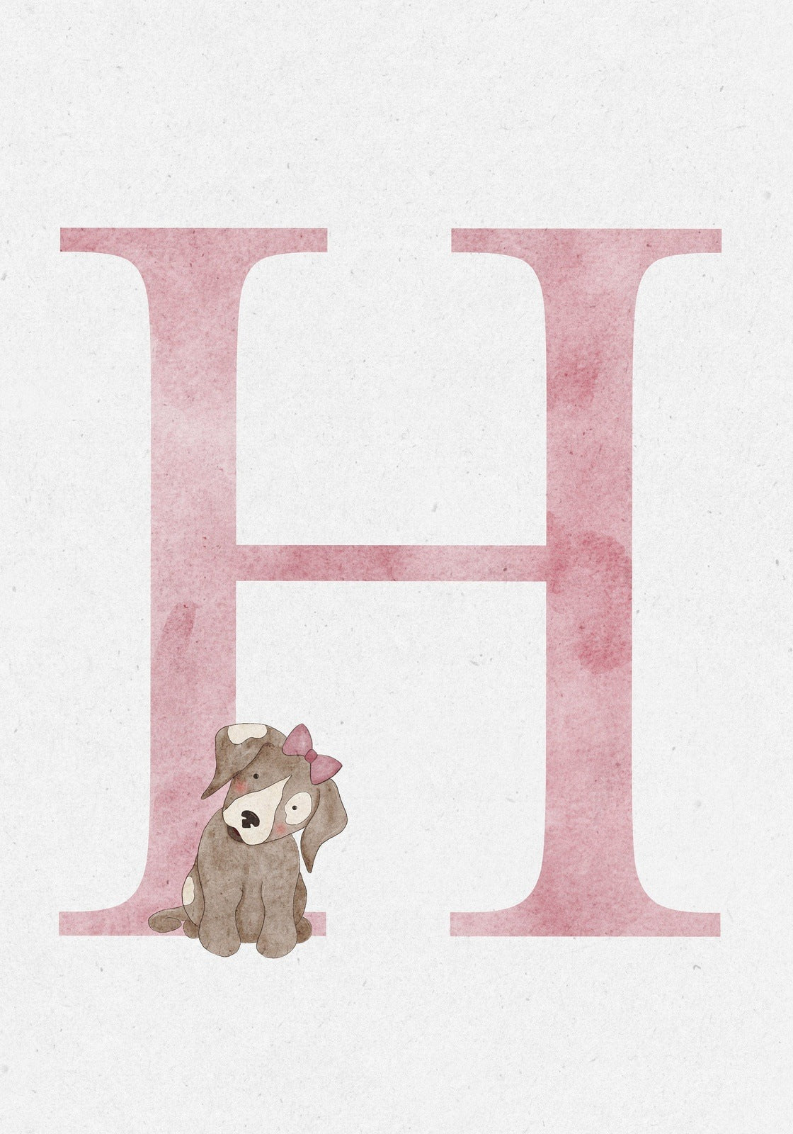 Dog Watercolour Initial Print