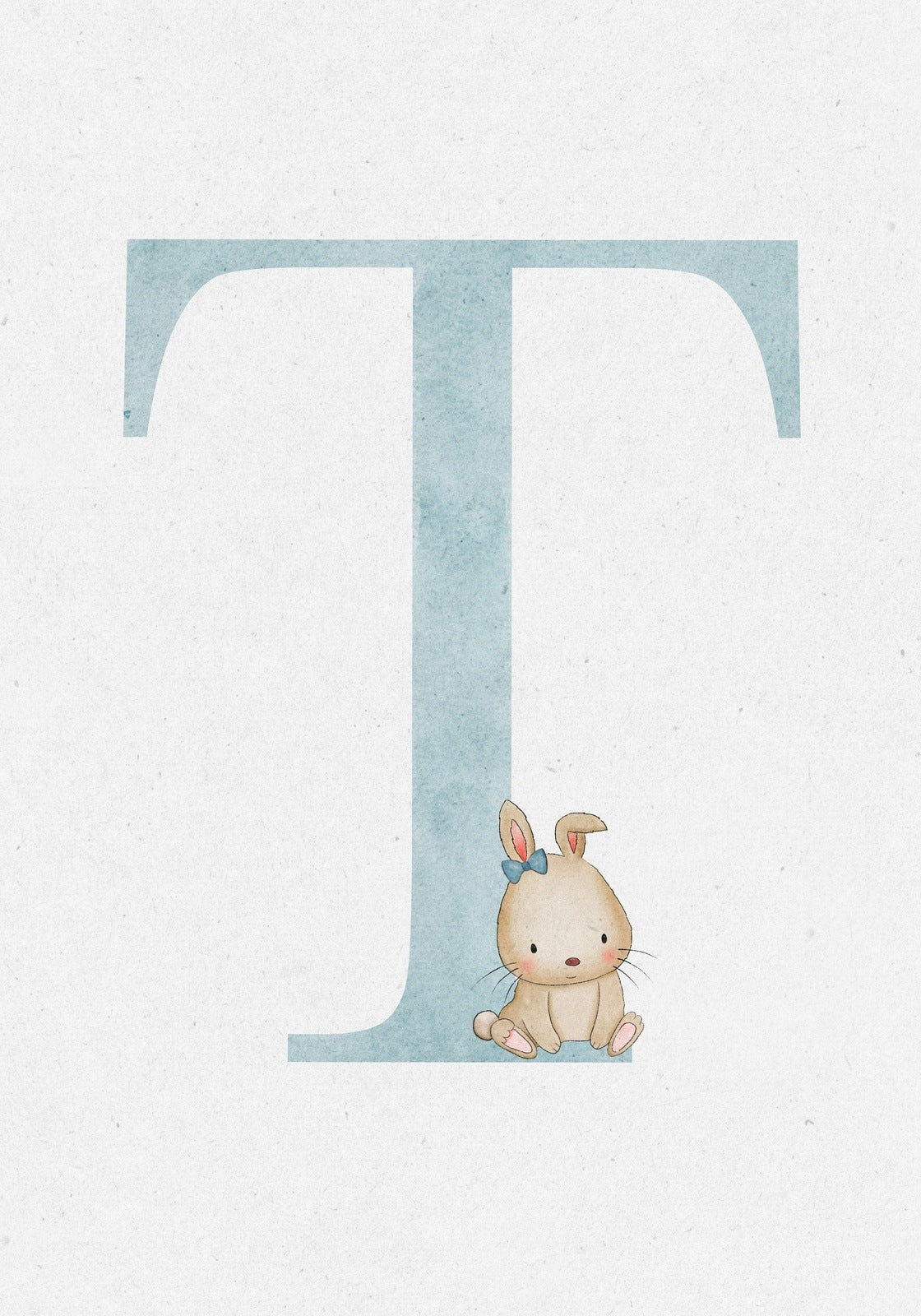 Rabbit Watercolour Initial Print