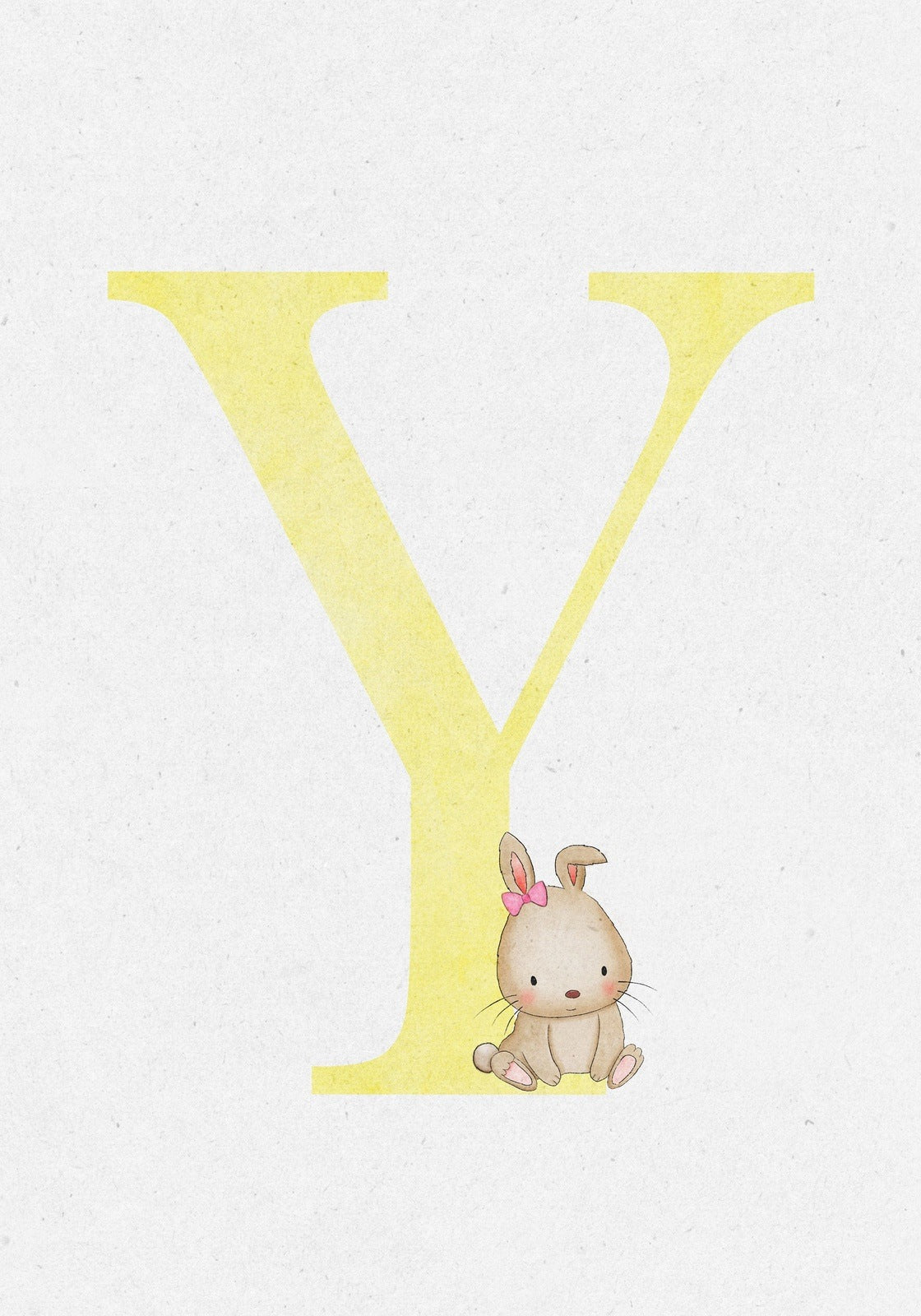 Rabbit Watercolour Initial Print