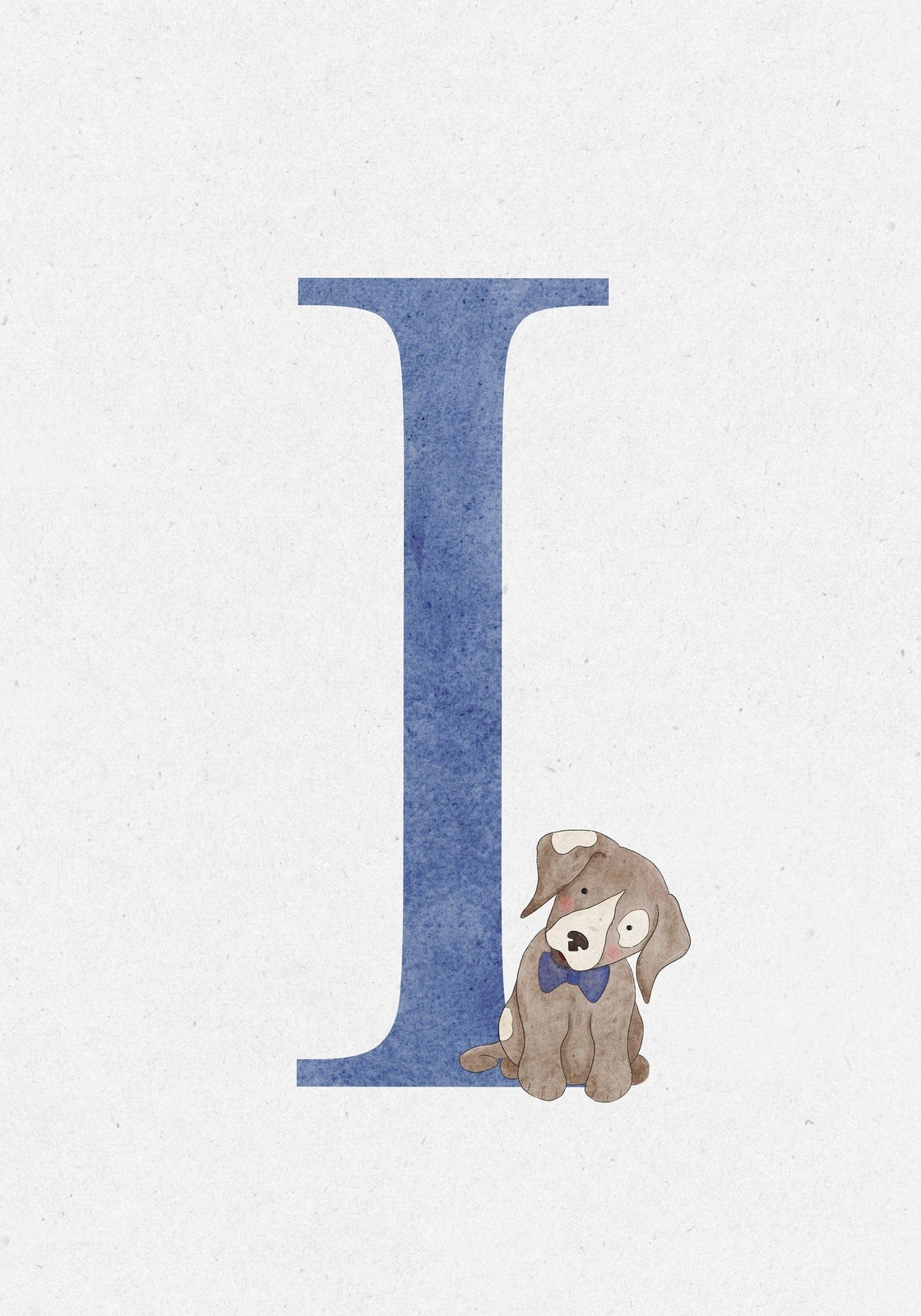 Dog Watercolour Initial Print