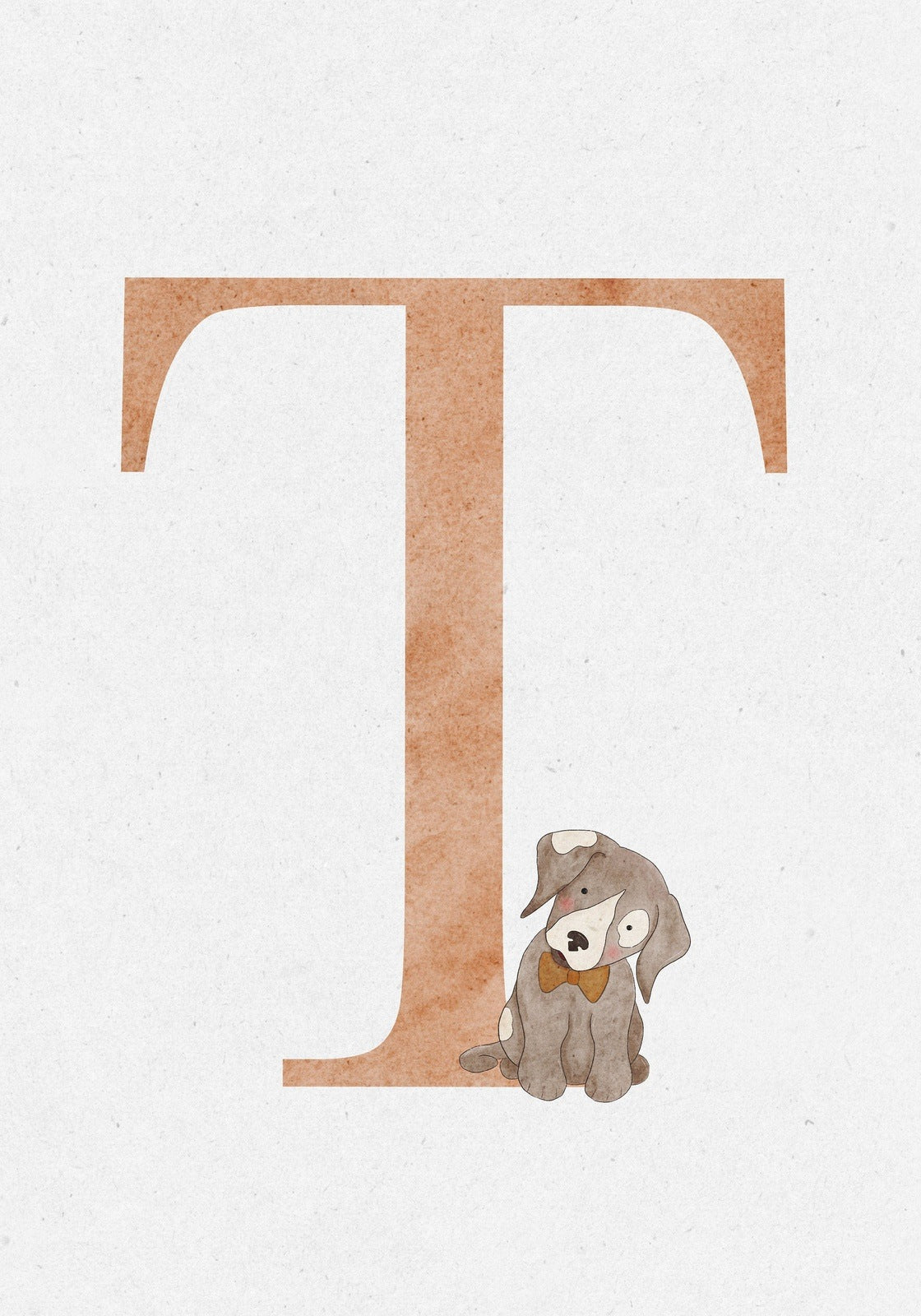 Dog Watercolour Initial Print