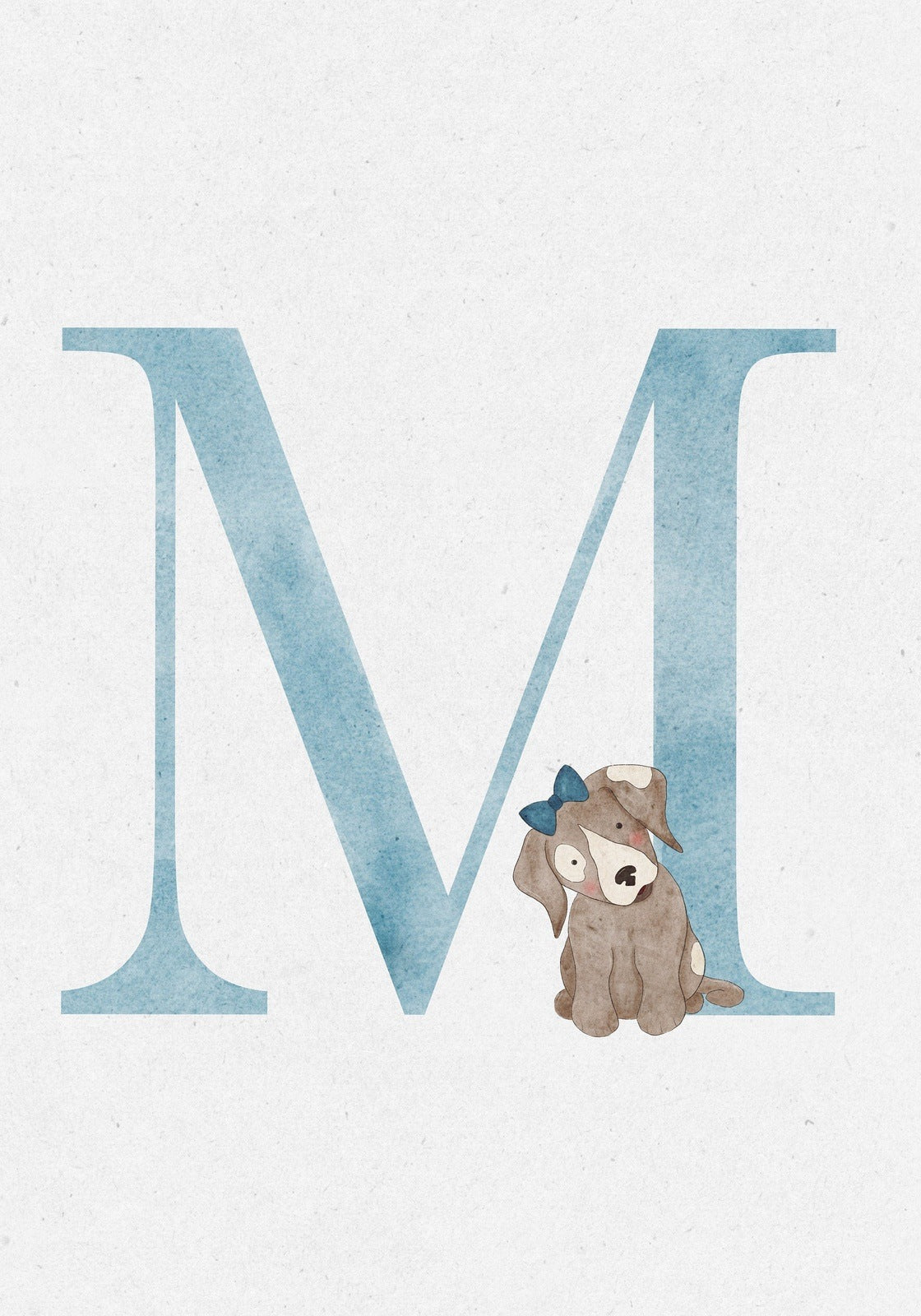 Dog Watercolour Initial Print
