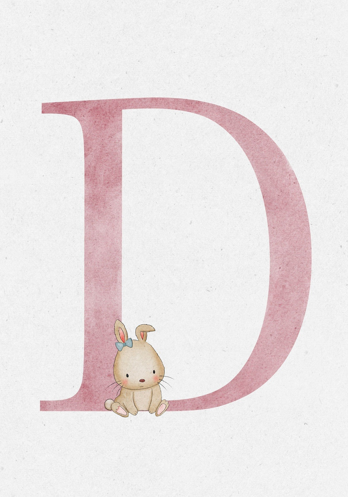 Rabbit Watercolour Initial Print