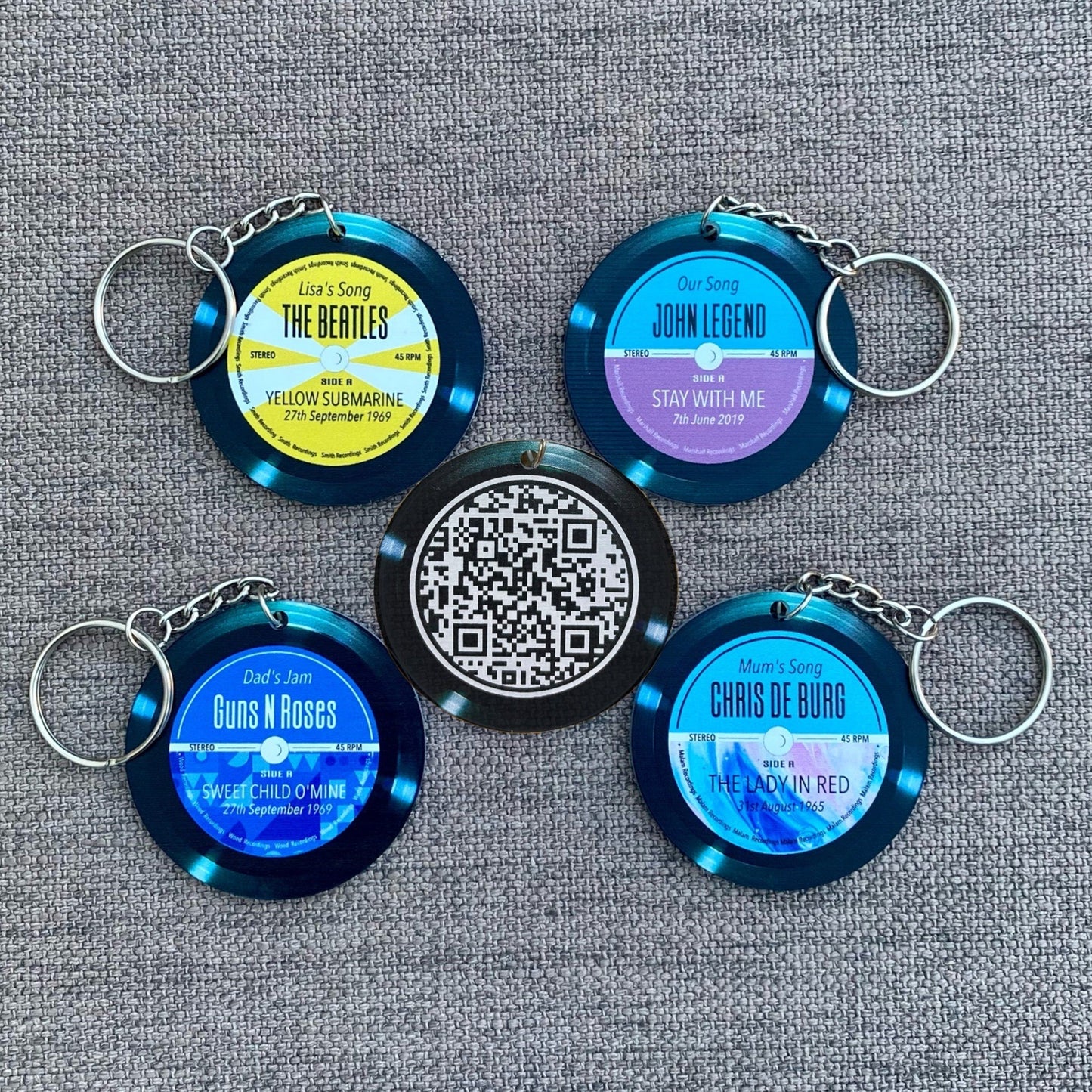 Personalised Vinyl Record Keyring