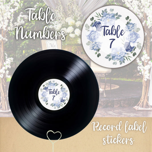 Custom Vinyl Record Label Table Numbers