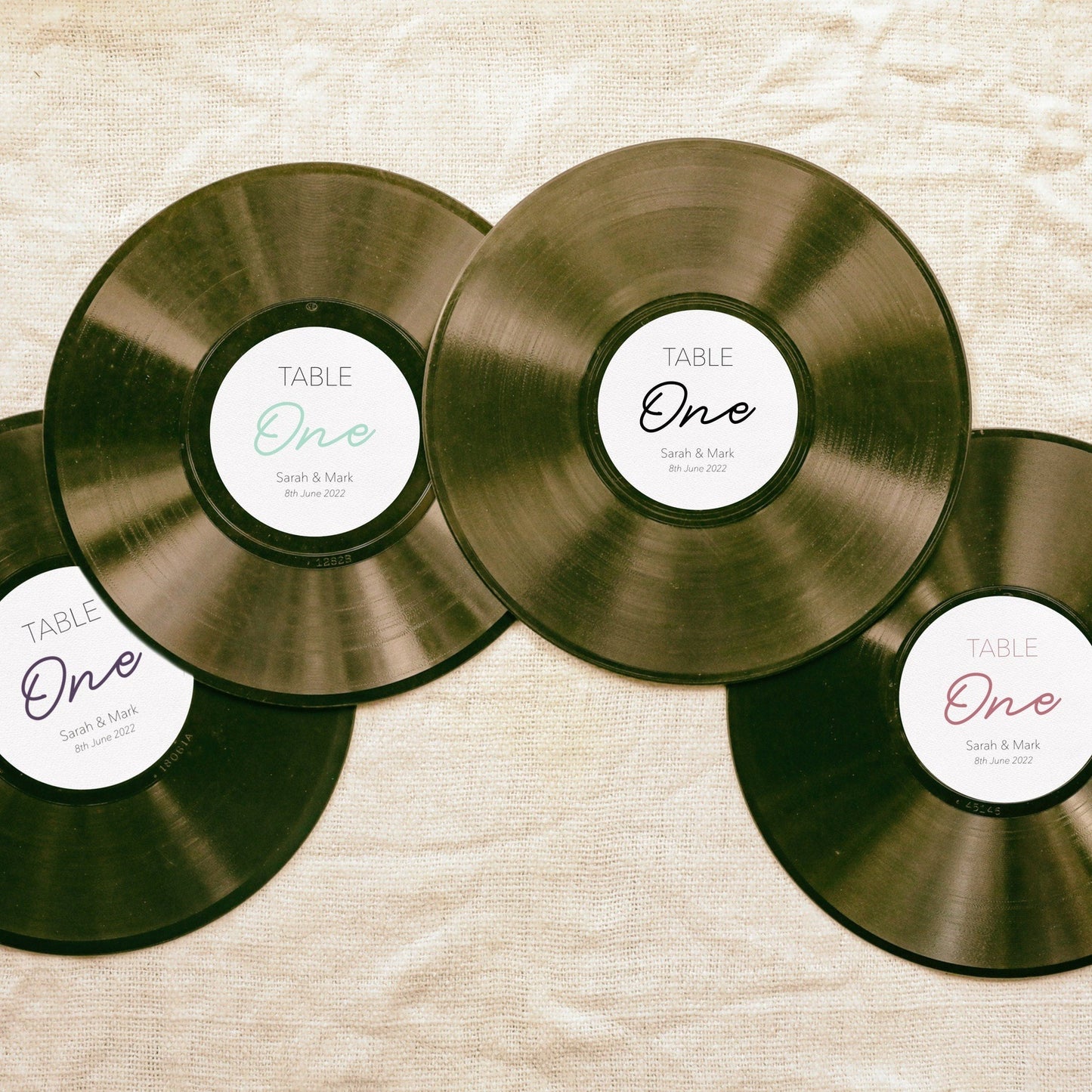 Custom Vinyl Record Label Table Numbers