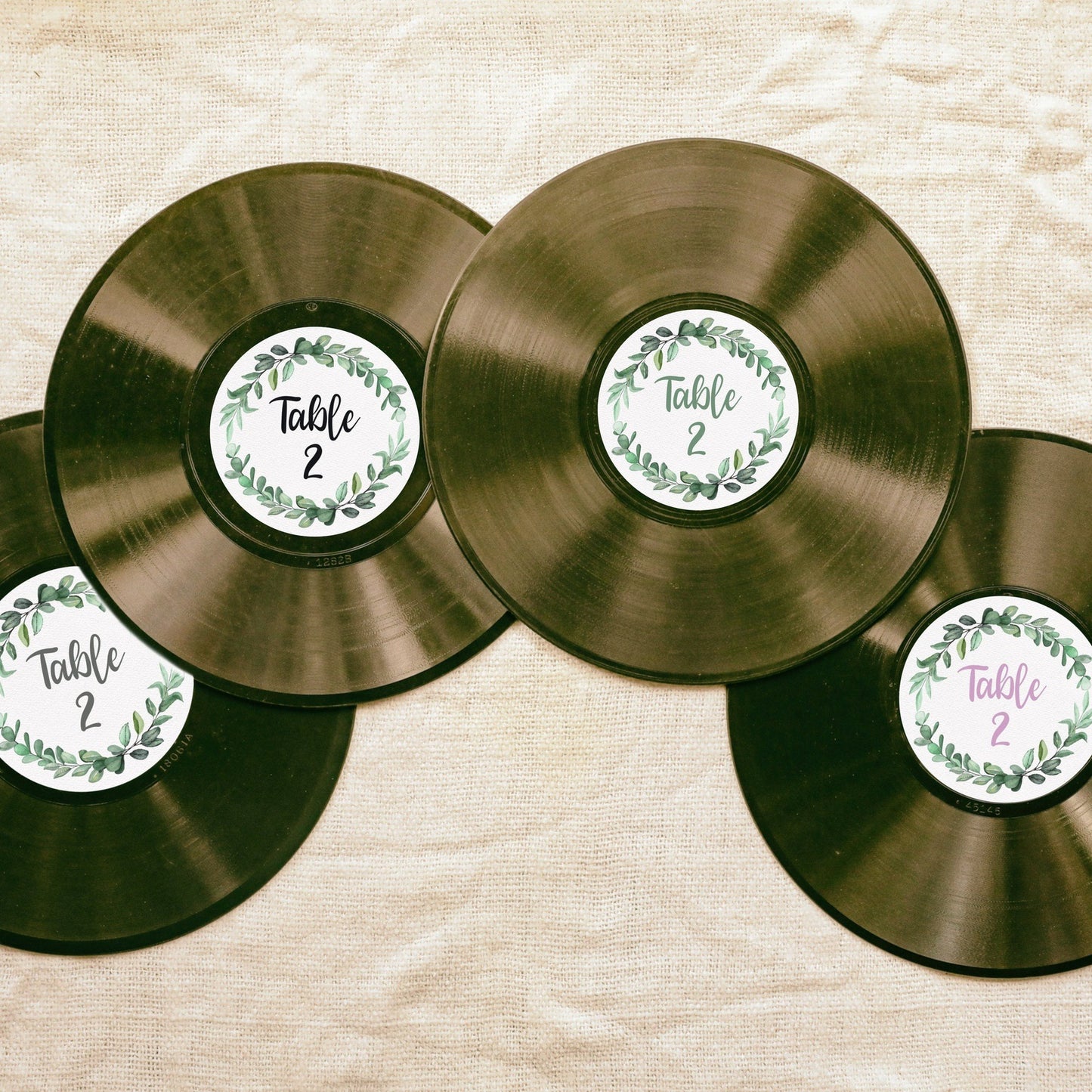 Vinyl Record Label Table Number