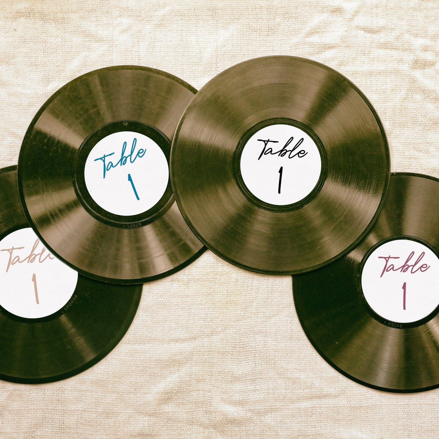 Custom Vinyl Record Label Table Number