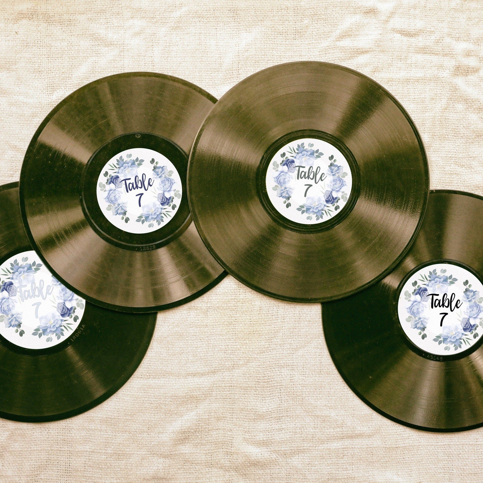 Custom Vinyl Record Label Table Numbers