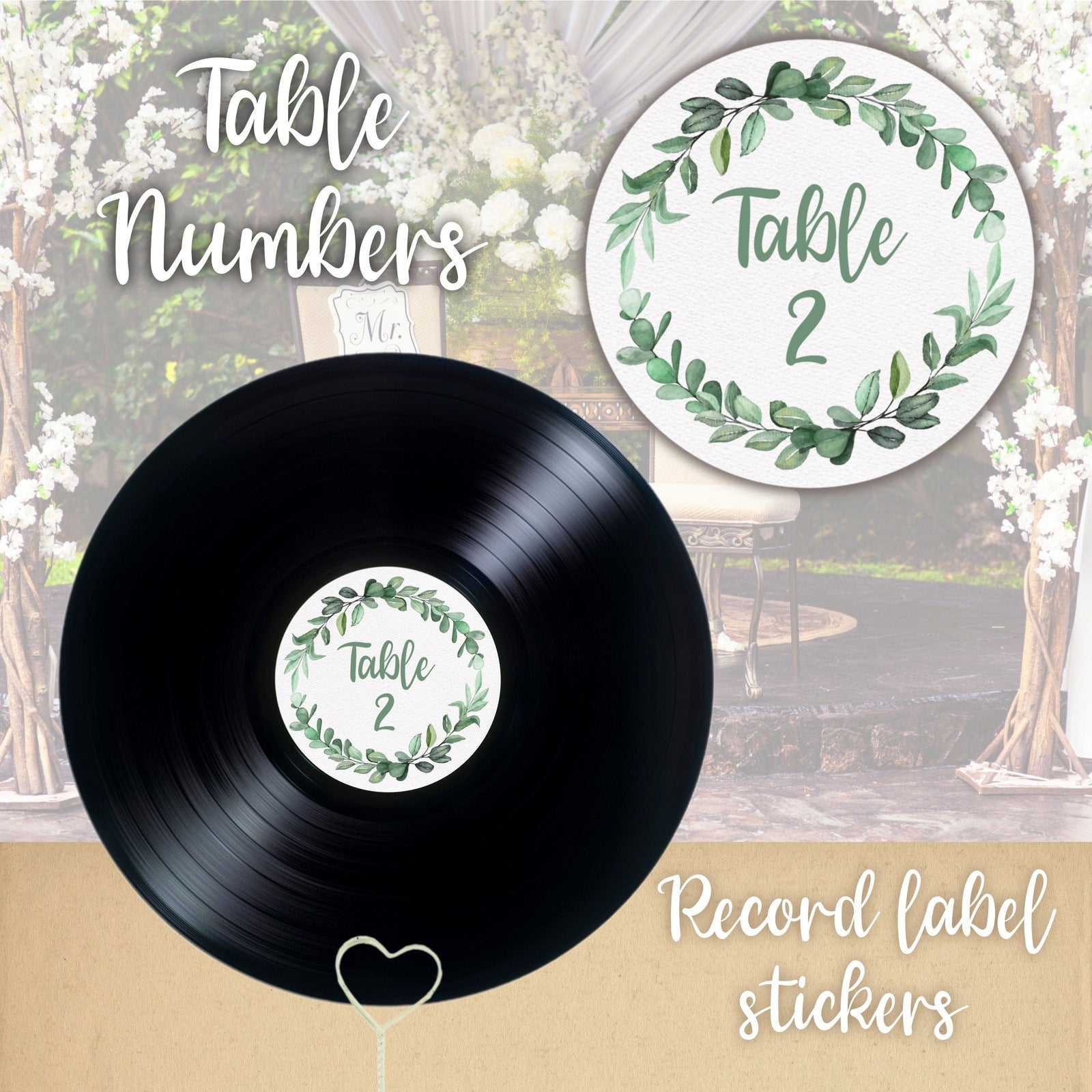 Custom Vinyl Record Label Table Numbers