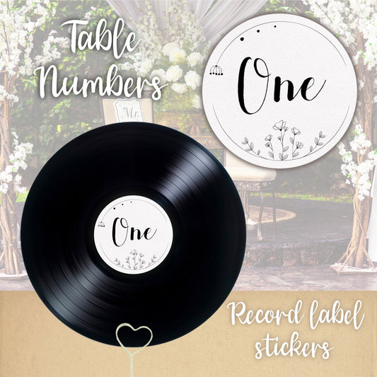 Custom Vinyl Record Label Table Numbers