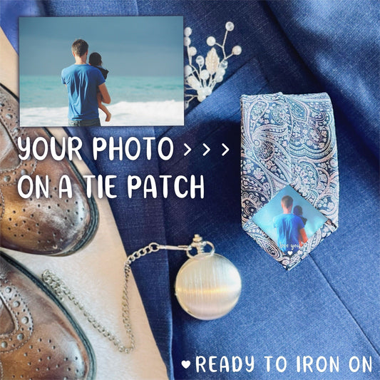 Personalised Photo or Text Wedding Tie Patch