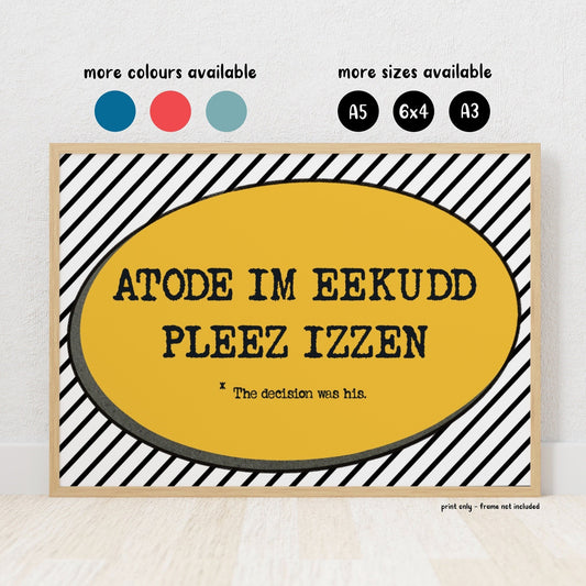 Nottingham Slang Dialect Print