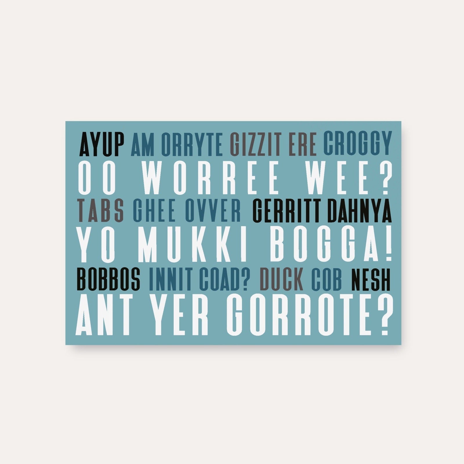 Nottingham Slang Dialect Print