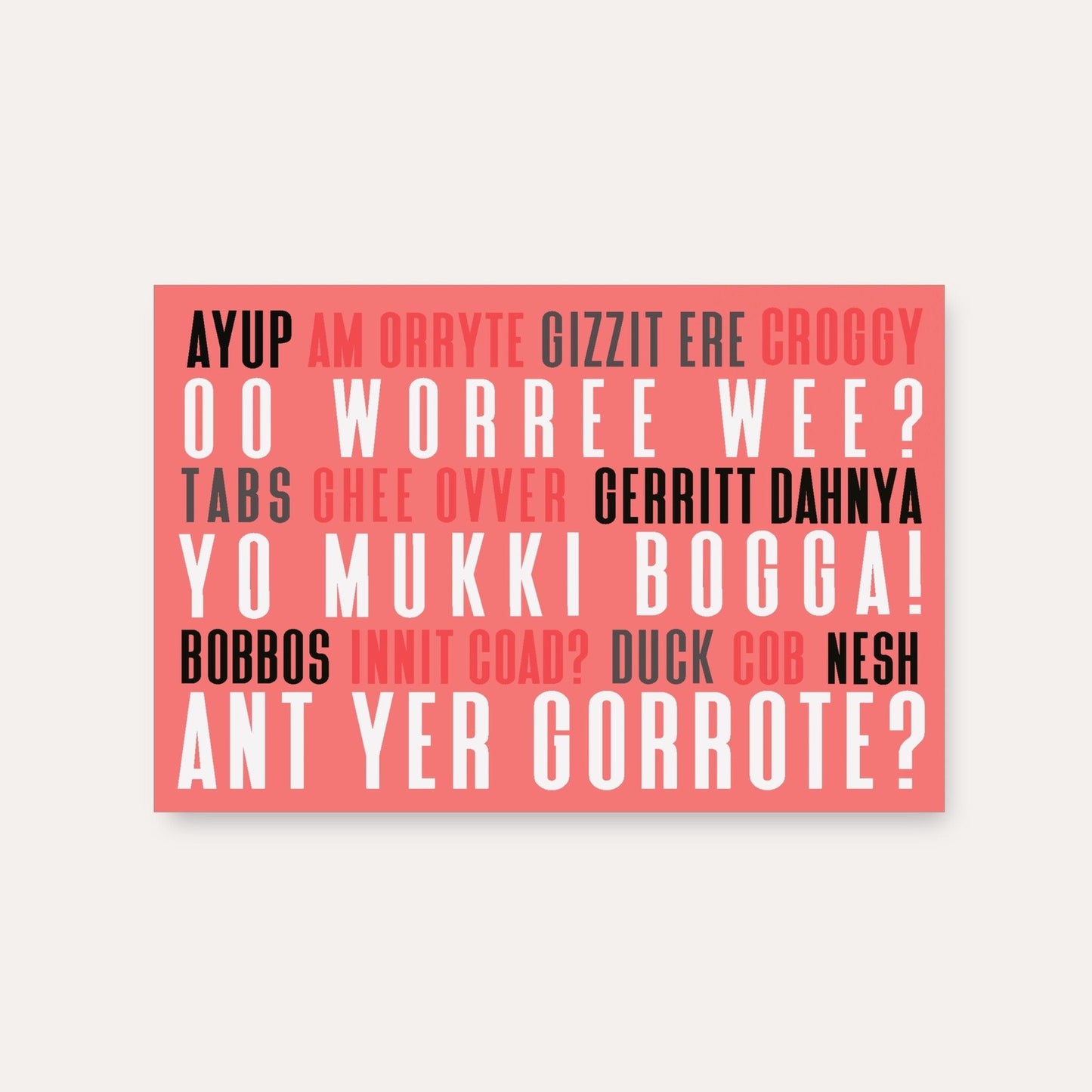 Nottingham Slang Dialect Print