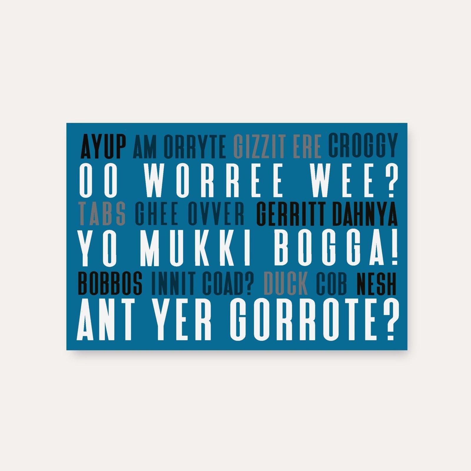 Nottingham Slang Dialect Print