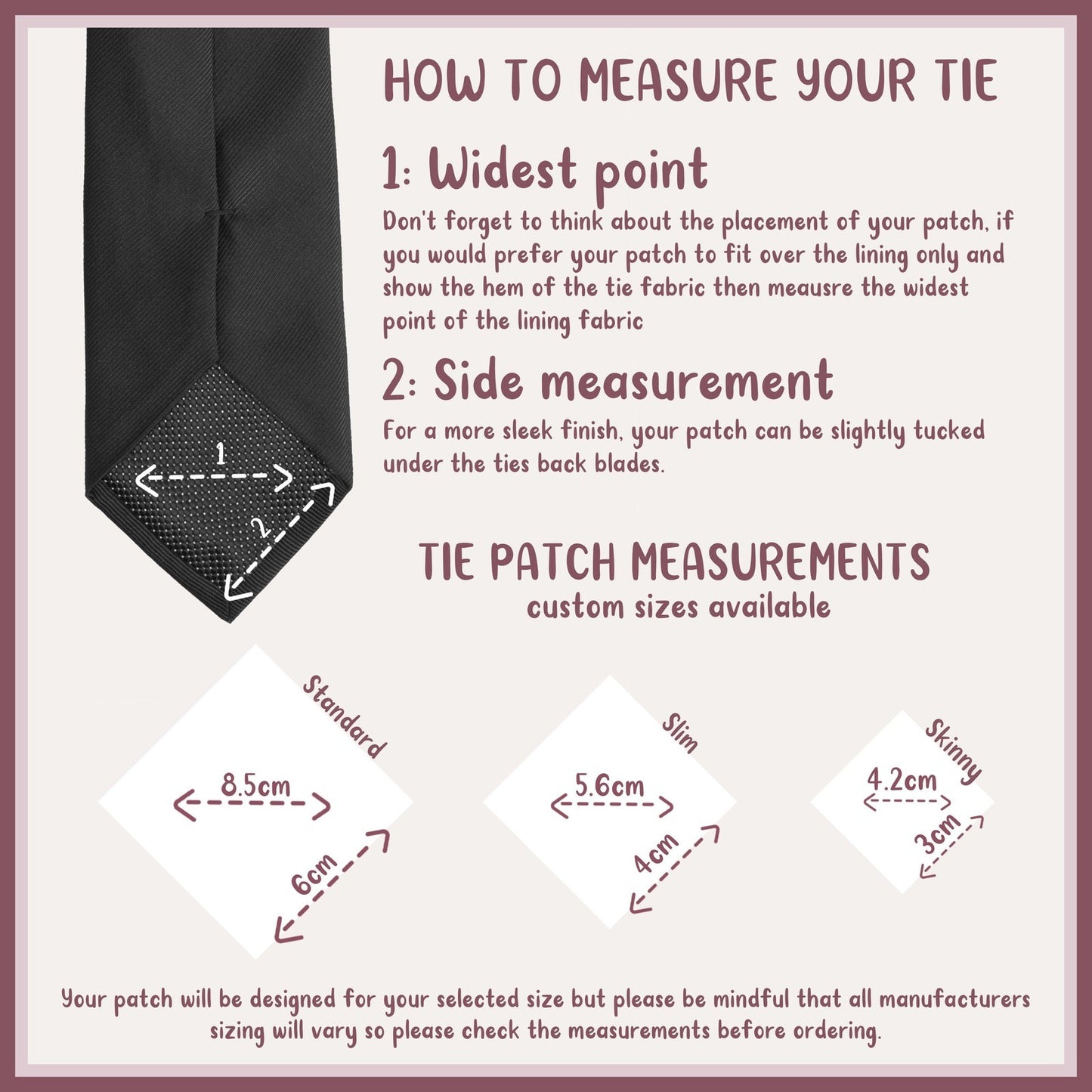 Personalised Photo or Text Tie Patch