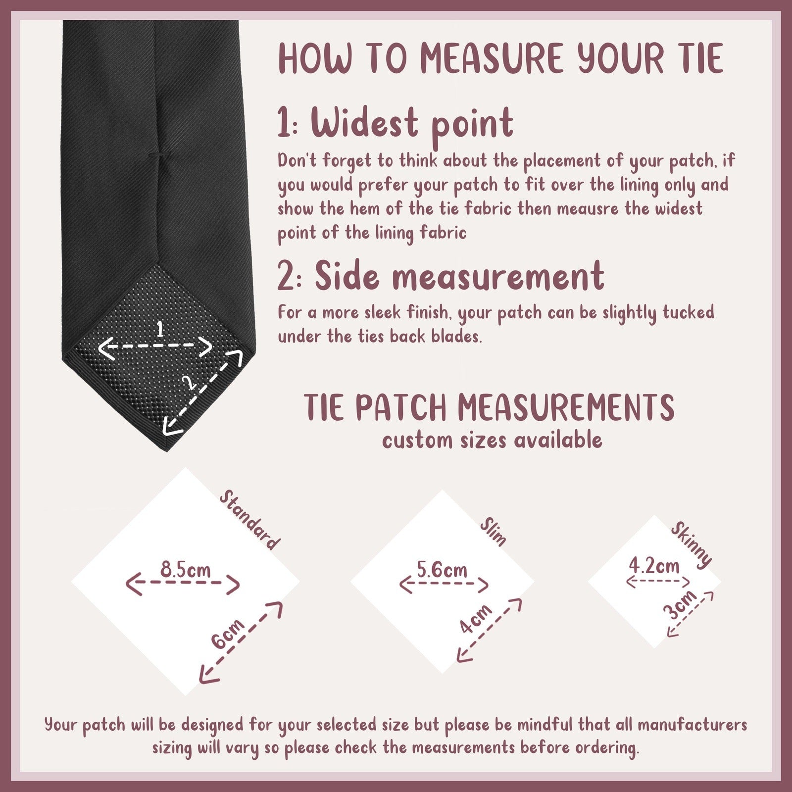 Personalised Photo or Text Tie Patch