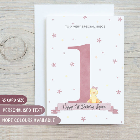 1st Birthday Duckling Card