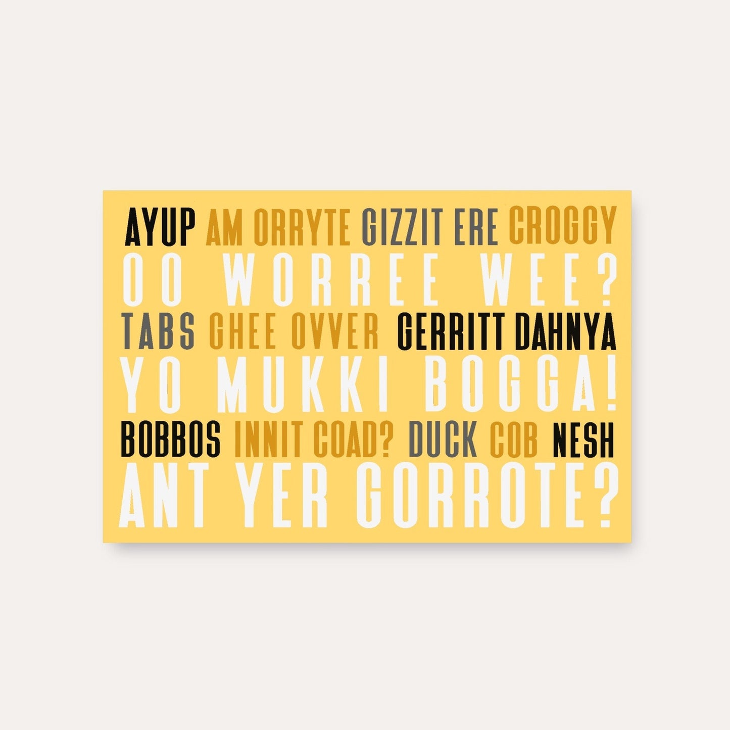 Nottingham Slang Dialect Print