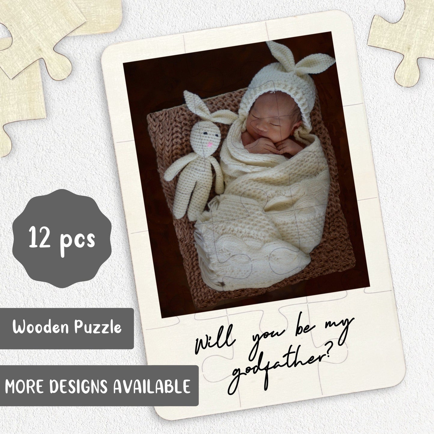 Will you be by Godfather? Wooden Jigsaw Puzzle