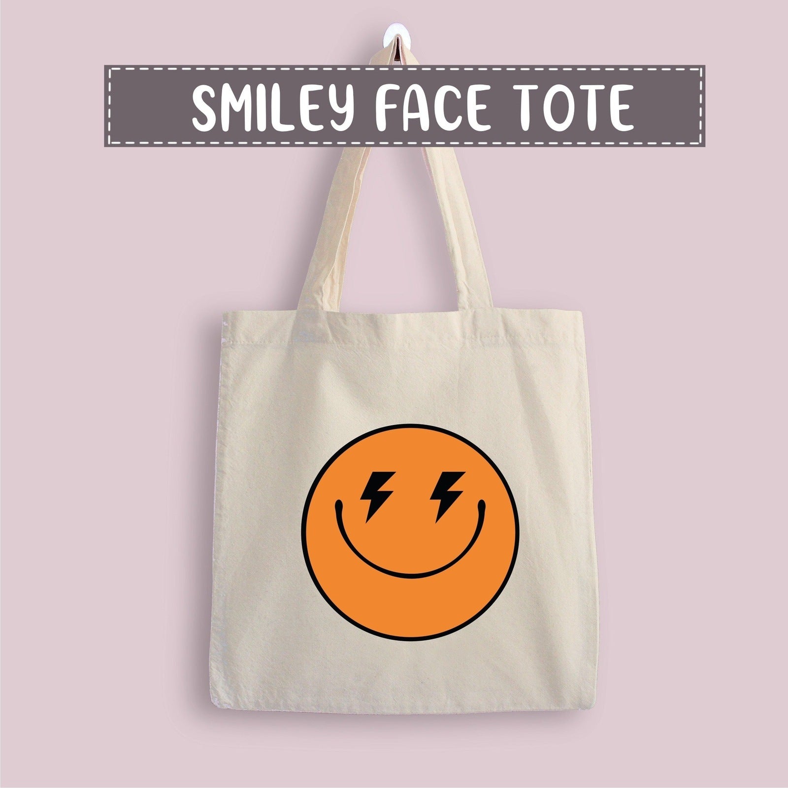 Smiley Face Tote Bag Designs by Miss Lippy