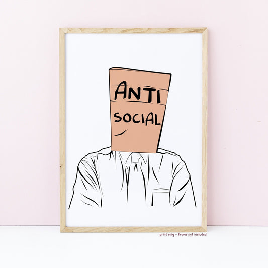 Anti Social Wall Print