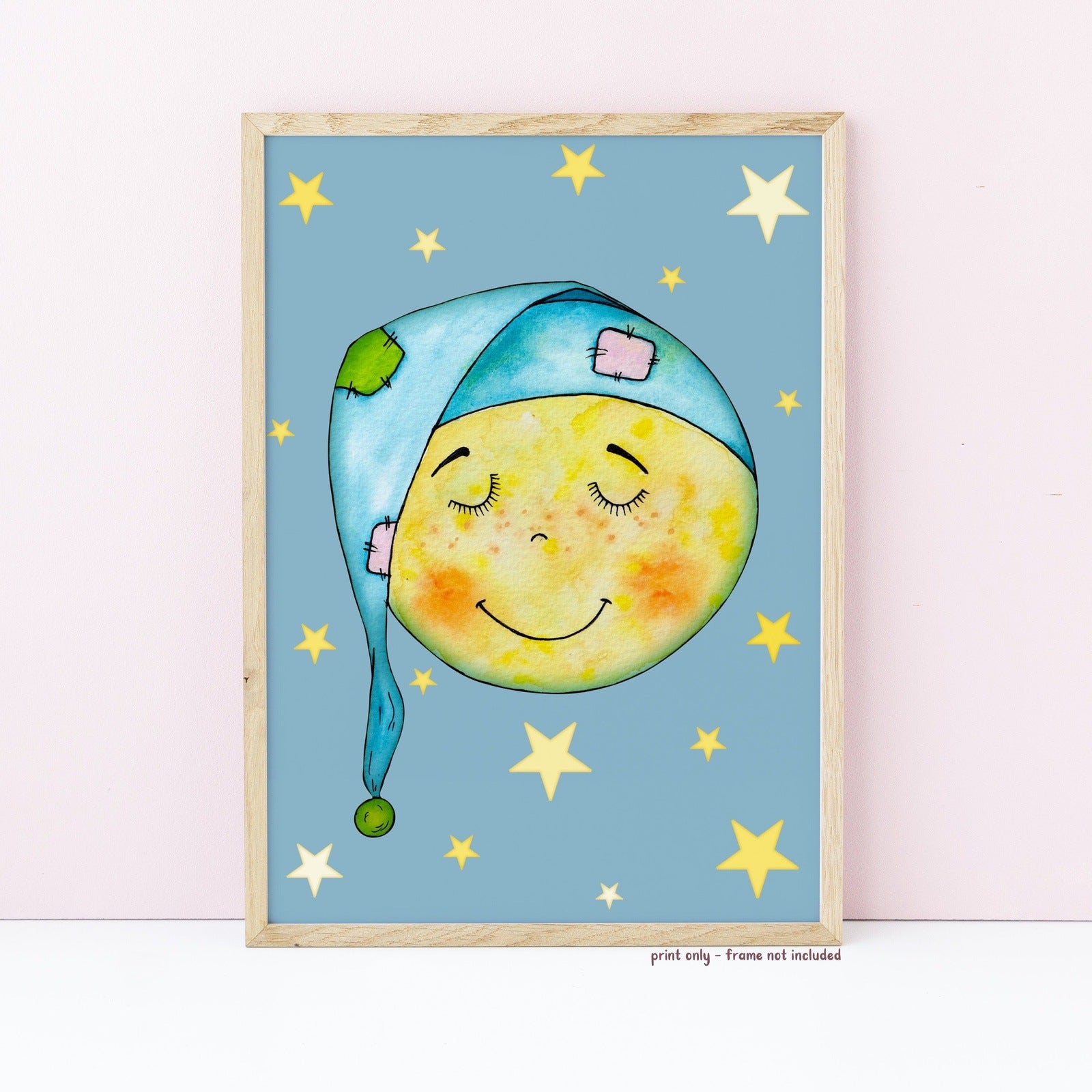 Sleepy Moon Wall Print
