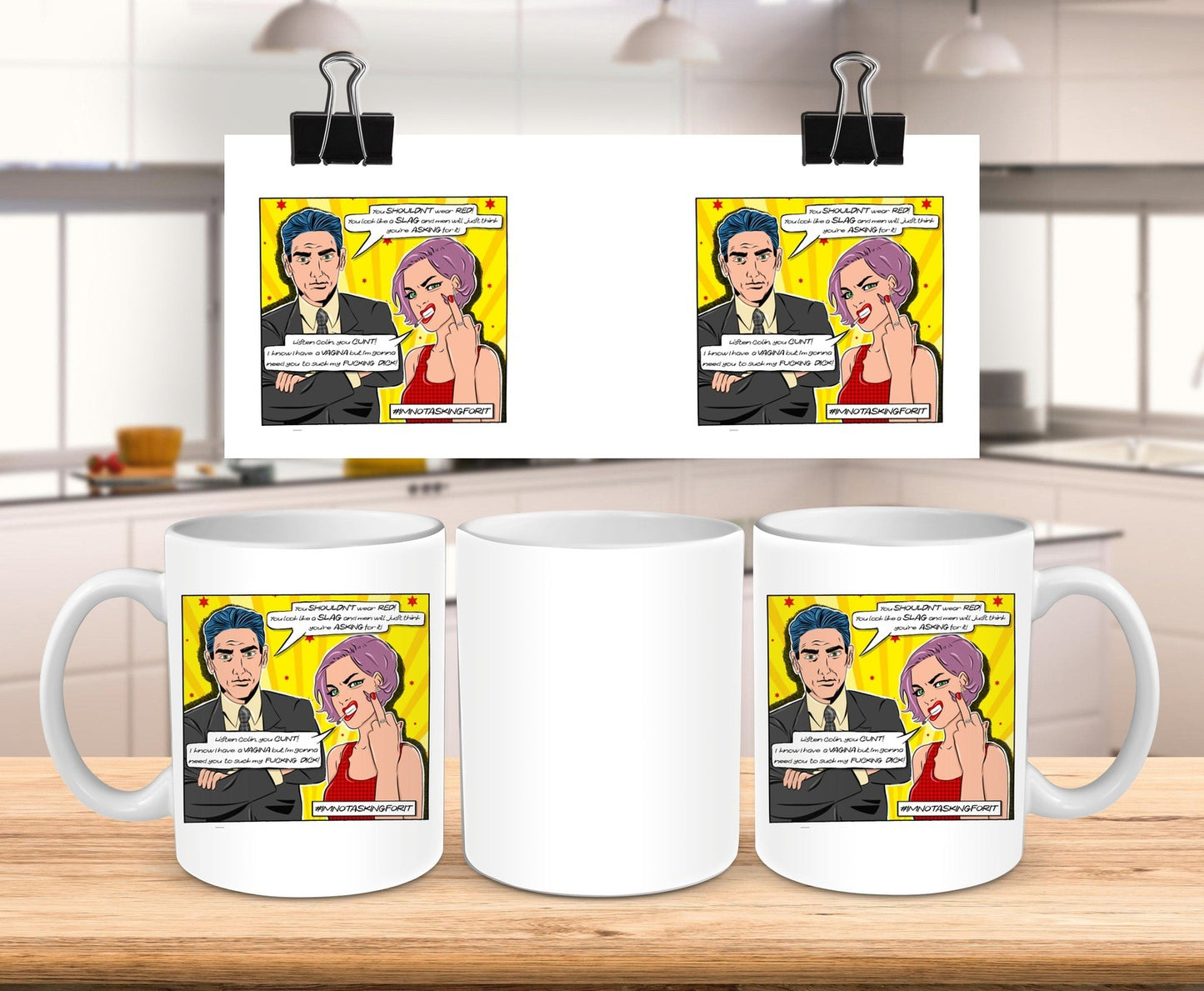 "Don’t be a Colin" Funny Feminist Comic Mug