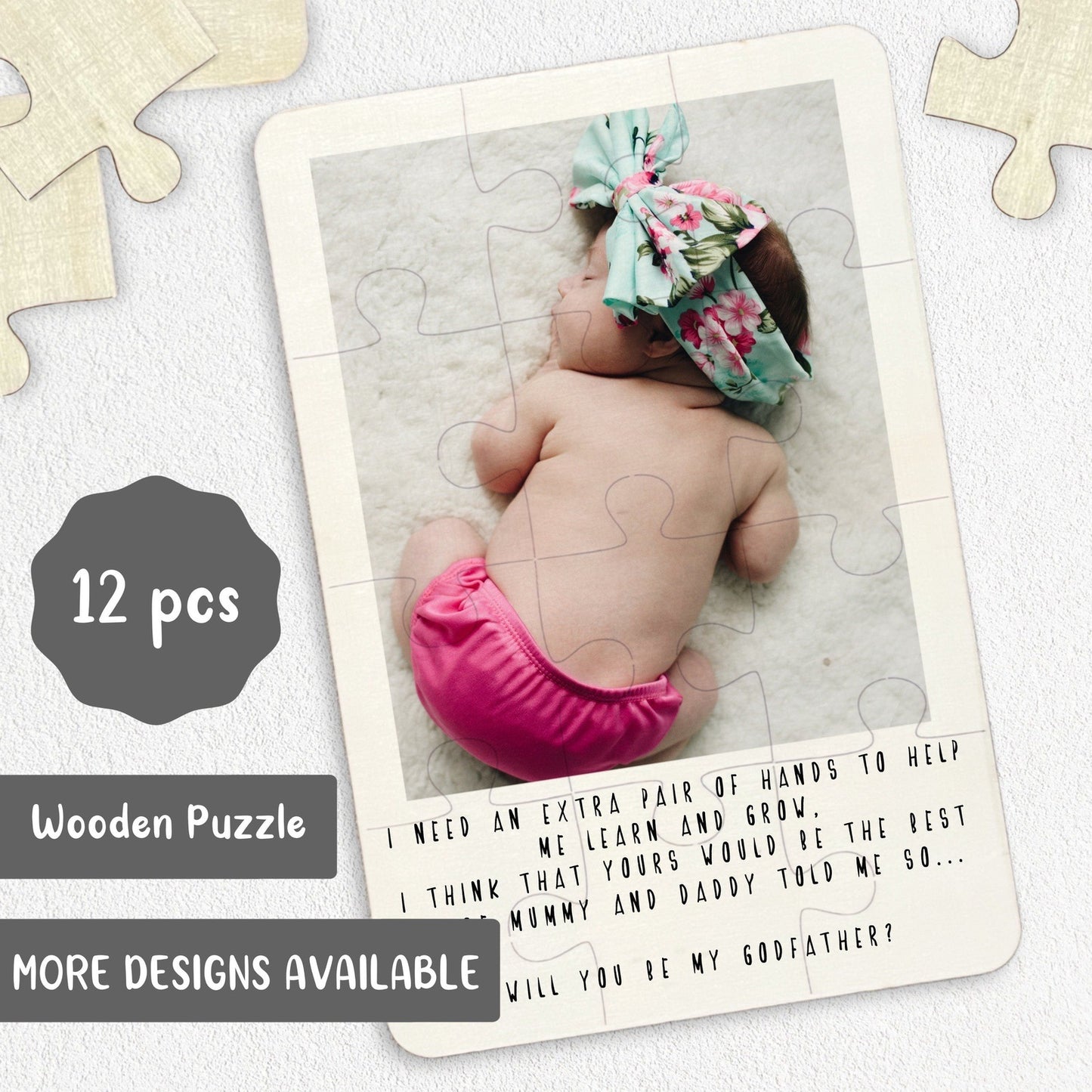 Will you be by Godfather? Wooden Jigsaw Puzzle