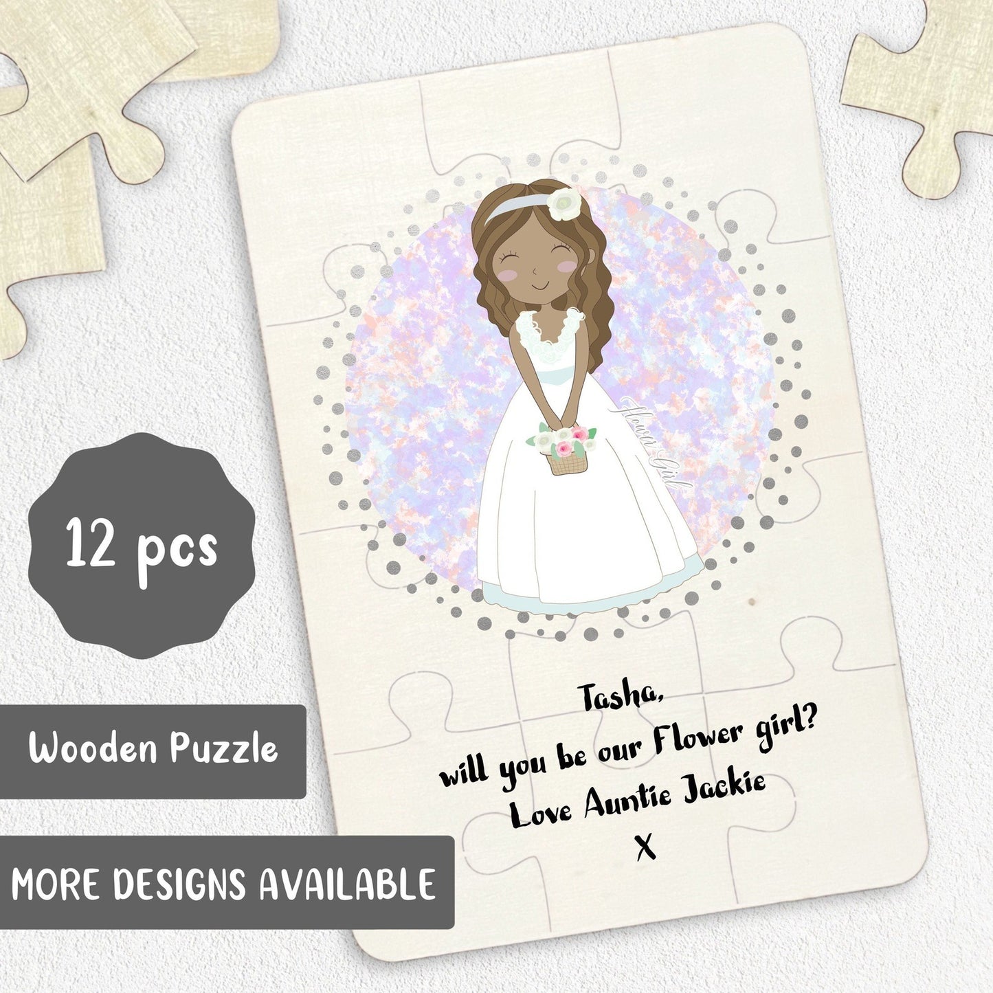 Will you be my Flower Girl? Wooden Jigsaw Puzzle