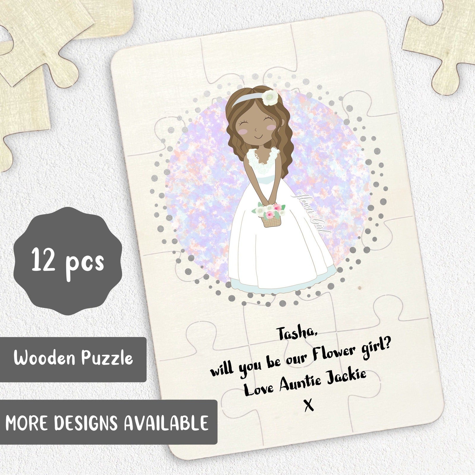 Will you be my Flower Girl? Wooden Jigsaw Puzzle