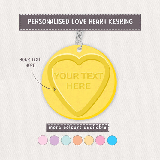 Personalised Love Heart Keyring