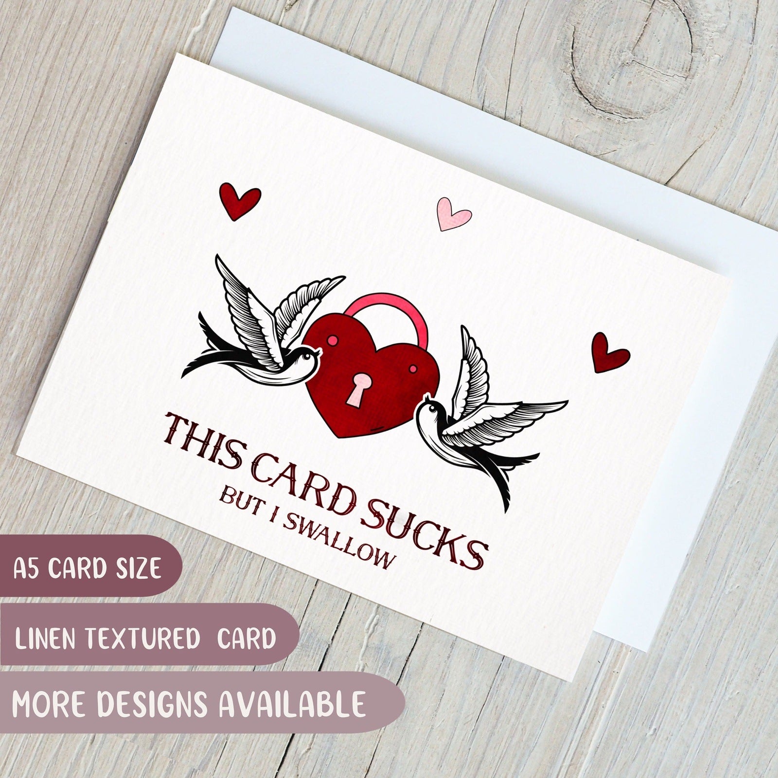 This Card Sucks But I Swallow Valentines Day Card