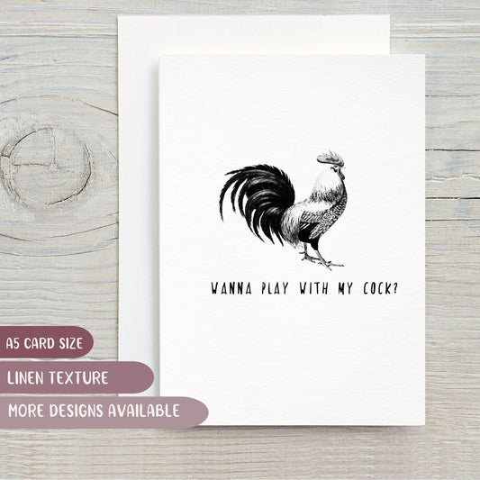 Wanna Play with my Cock Valentines Day Card