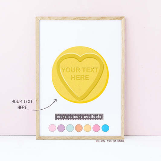 Retro Love Heart Sweet Print