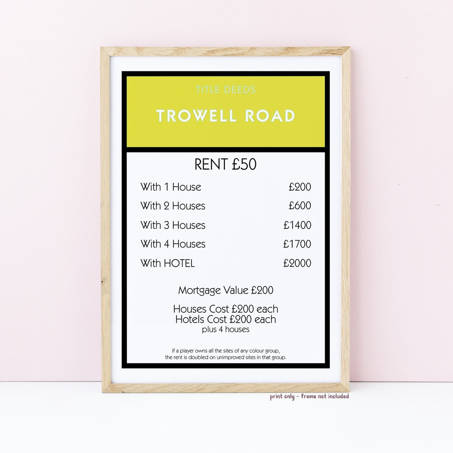 Personalised Monopoly Property Print
