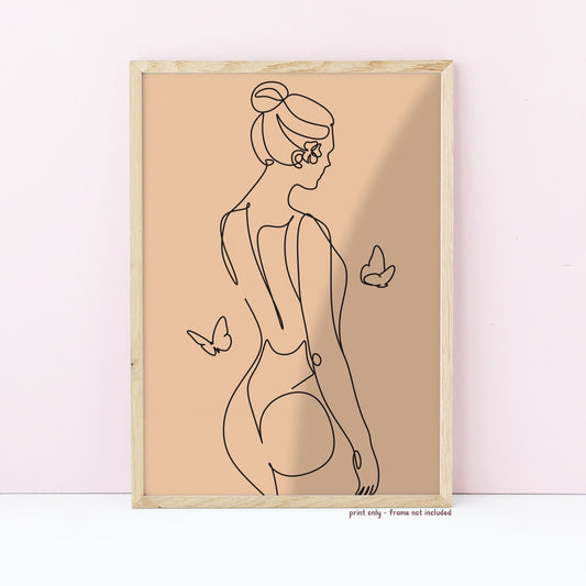 Woman Silhouette Line Print