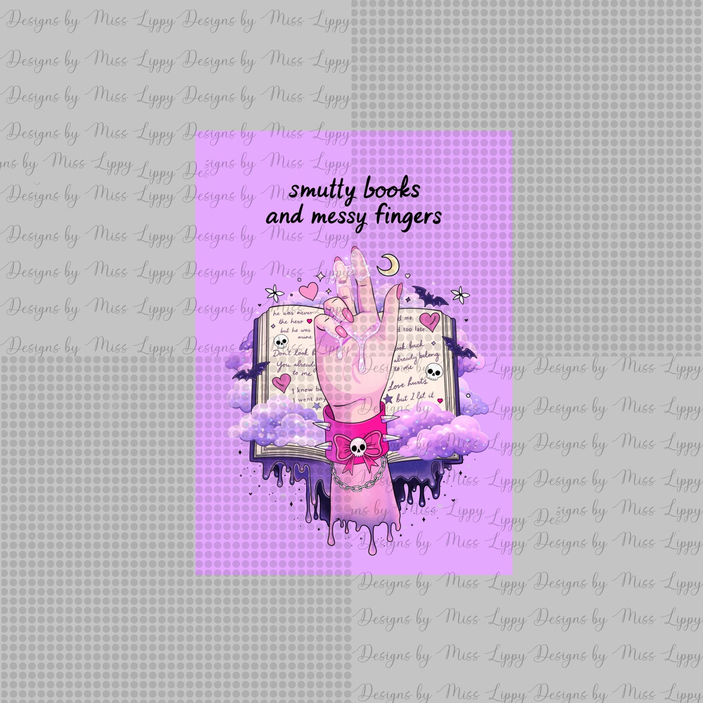 Dark Romance Kindle Insert - Messy Fingers (Lilac)