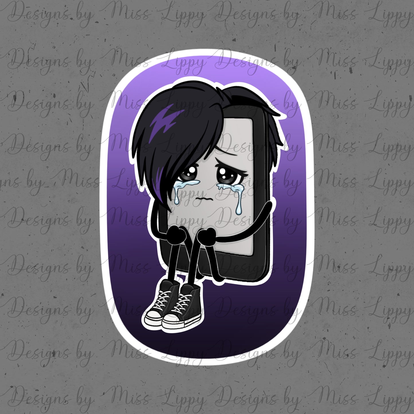 Emo Kindle Sticker - Why Me?