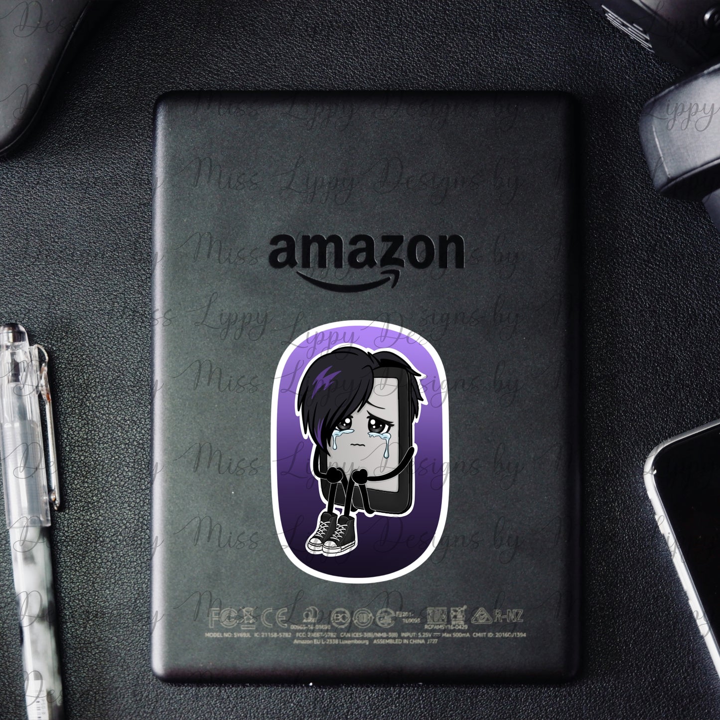 Emo Kindle Sticker - Why Me?