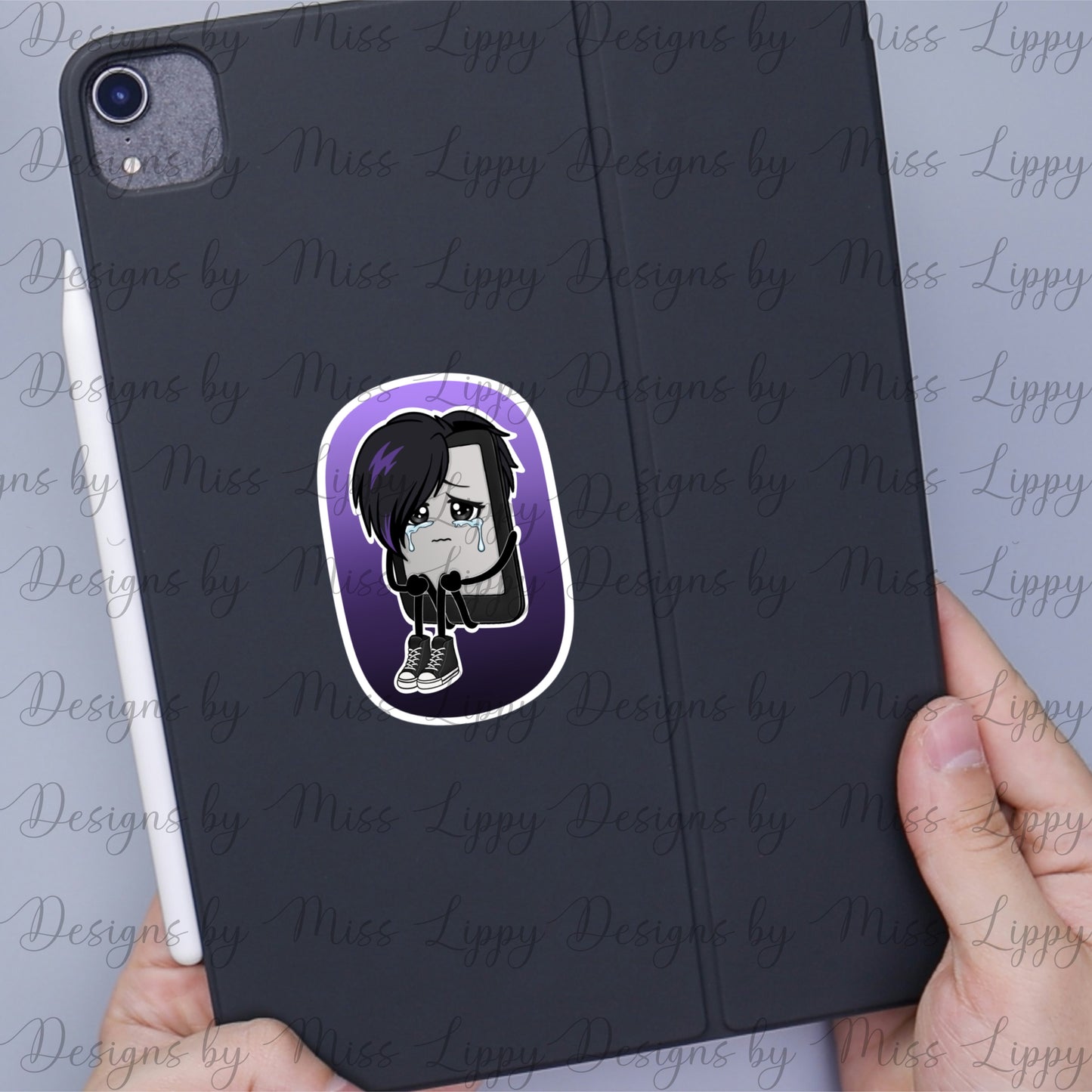 Emo Kindle Sticker - Why Me?