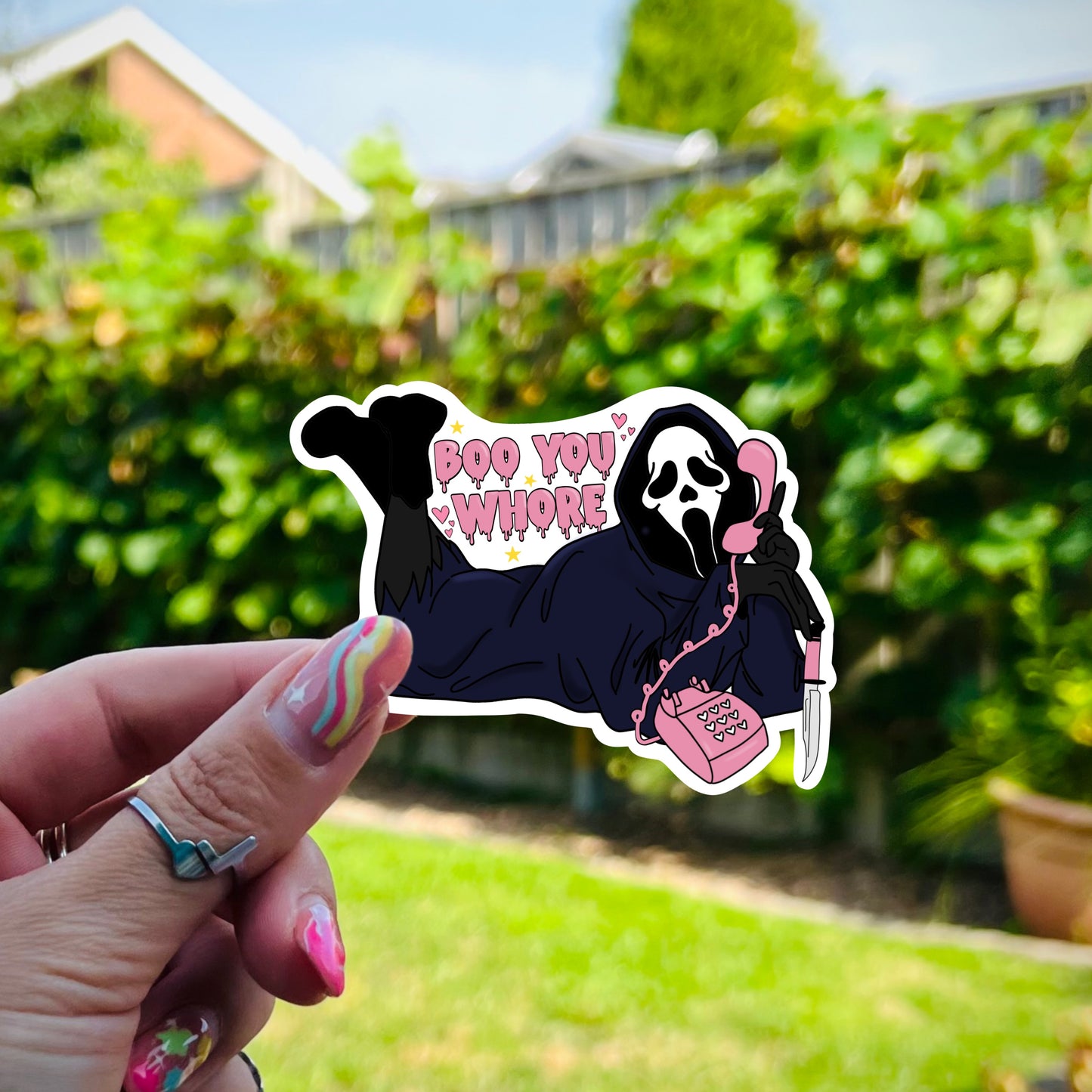 Ghostface Sticker - Boo You Whore!
