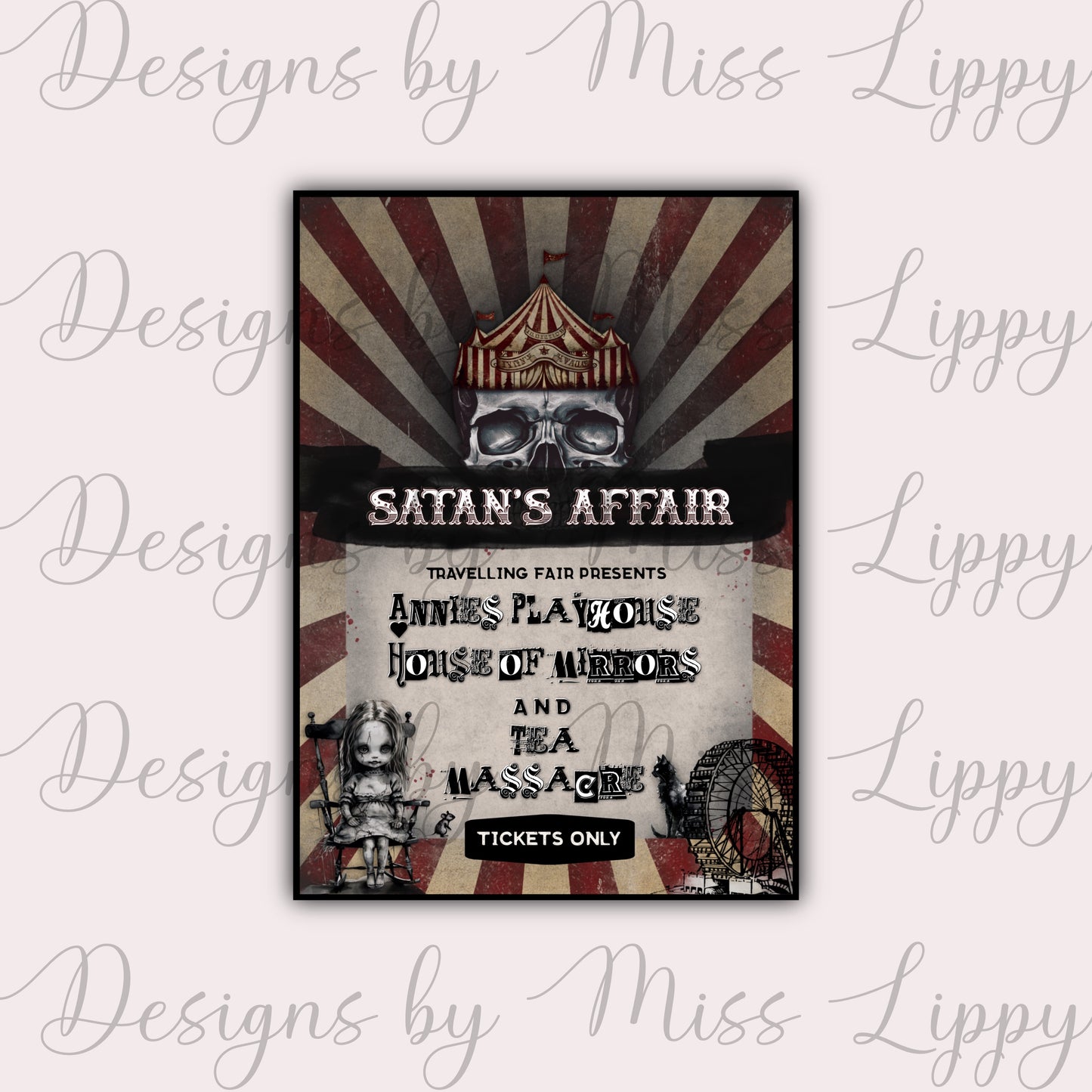 Haunting Adeline Book Sticker - Satan’s Affair Fun Fair Flyer Sticker