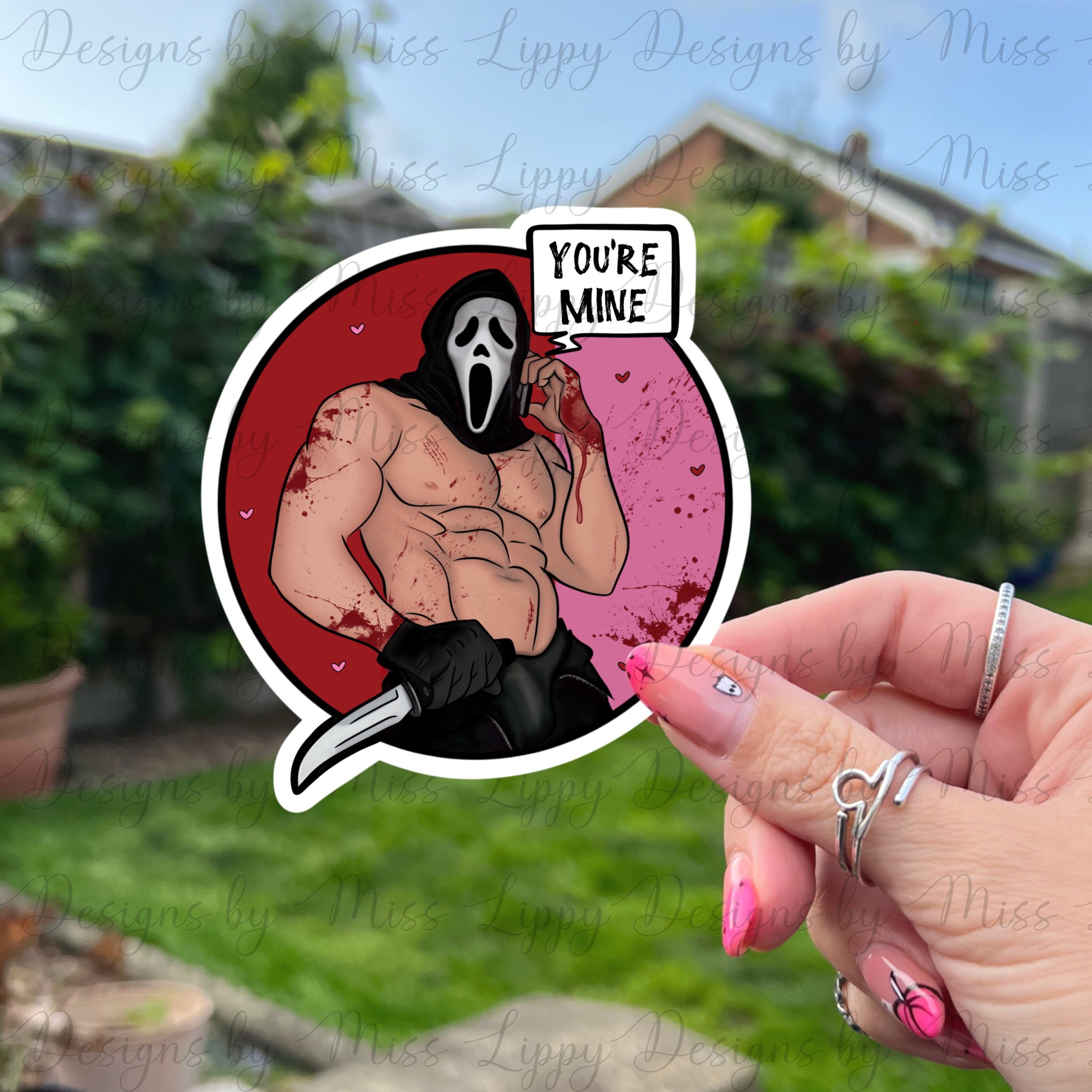 Ghostface Face Sticker Ghostface Sticker - Mine! – Designs by Miss Lippy