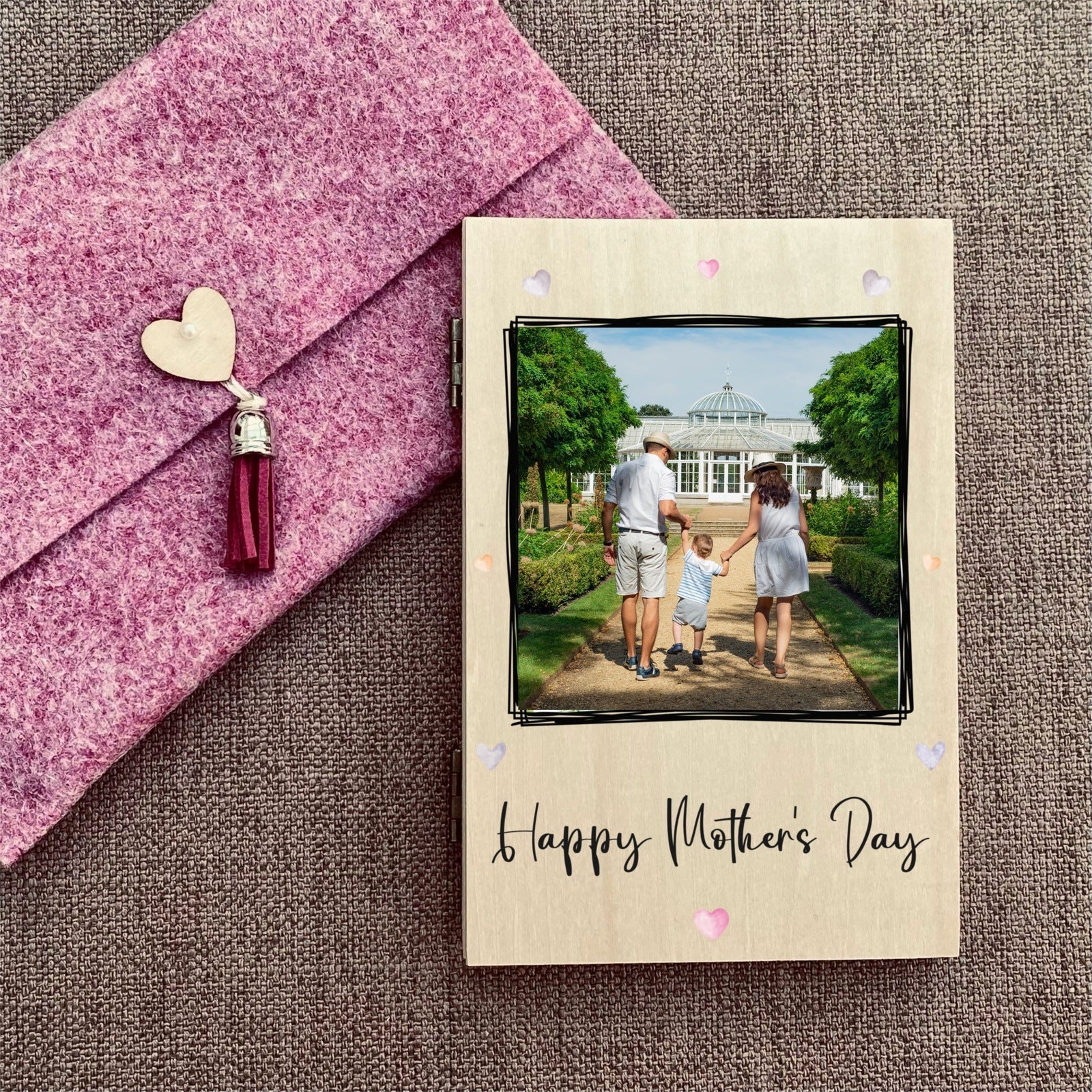 Wooden Mothers Day Card - Photo upload