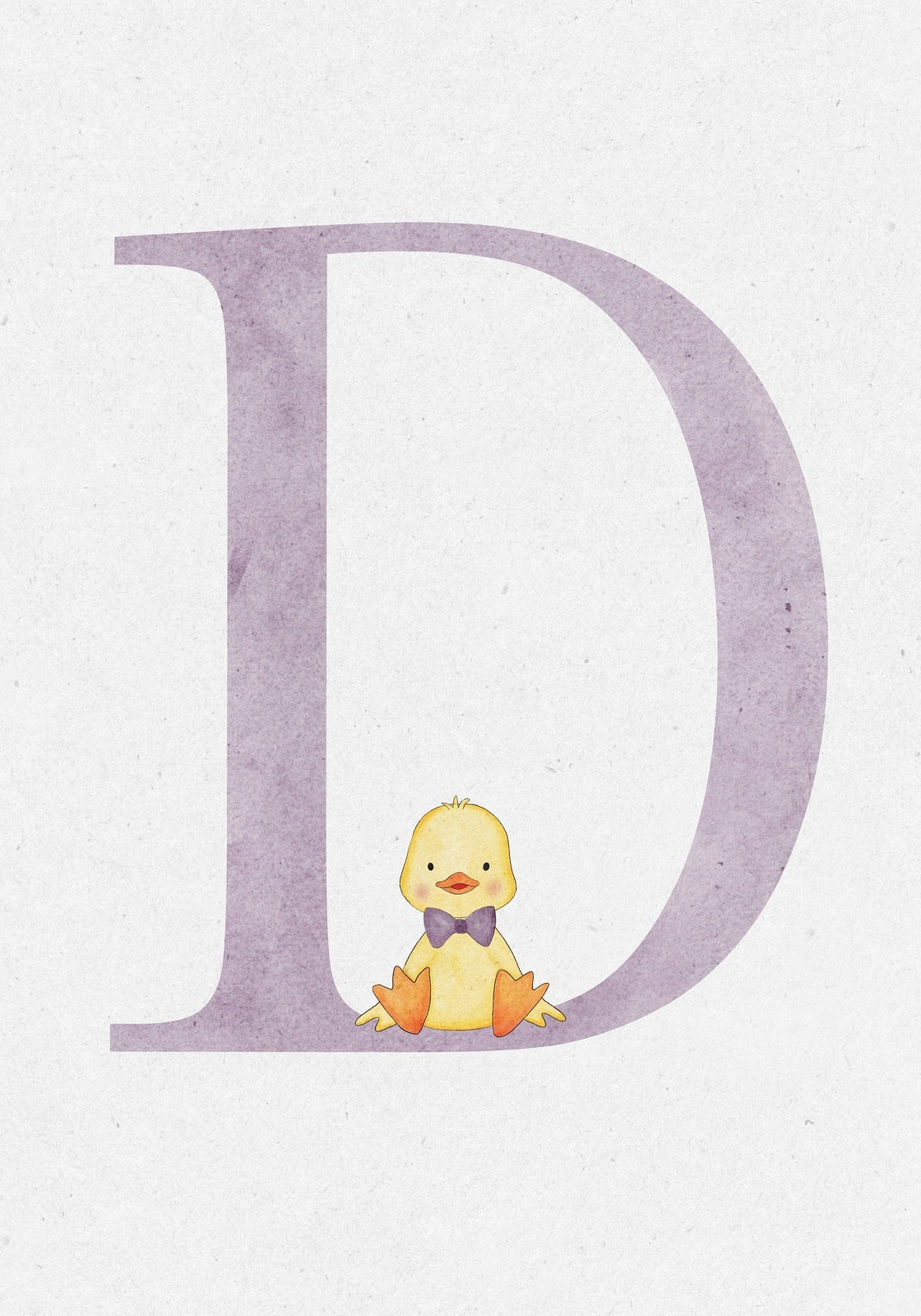 Duck Watercolour Initial Print